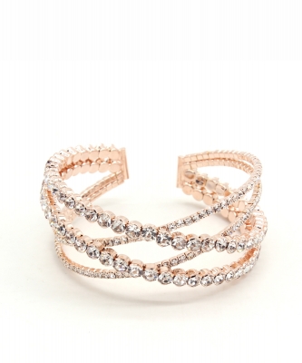 Criss Cross Rhinestone Bracelet BS300054 ROSEGOLD CL